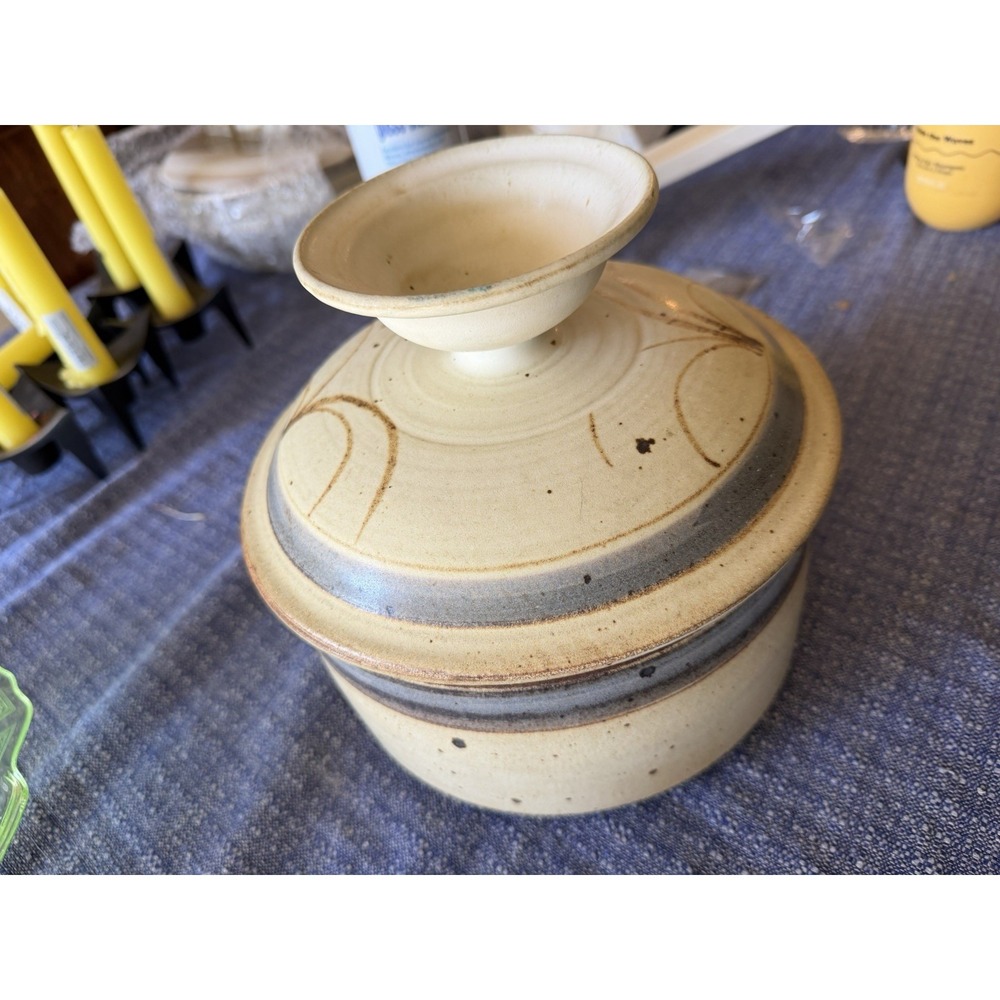 Vintage Studio Pottery Covered Dish Jar Stoneware Lidded Rustic VTG - Picture 4 of 14
